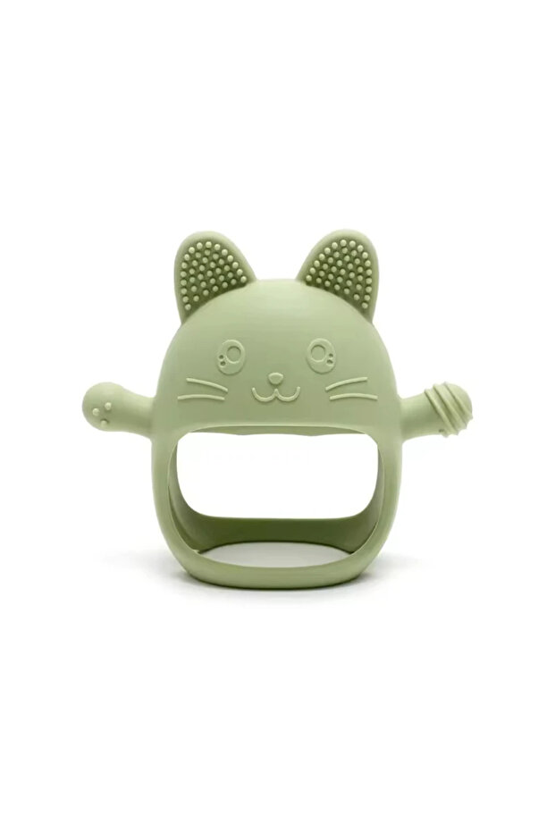 Olive green 1PC Baby Silicone Teethers Gloves Toy BPA Free Cute Animal Shaped Infant Teething Molar