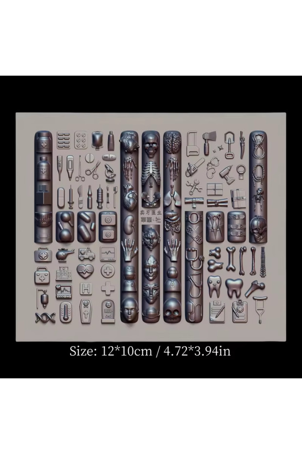 AM-762 1 Pc Silicone Nail Mold Cyberpunk Little Doctor Toy Dark Snake Template Exquisite Three-Dimen