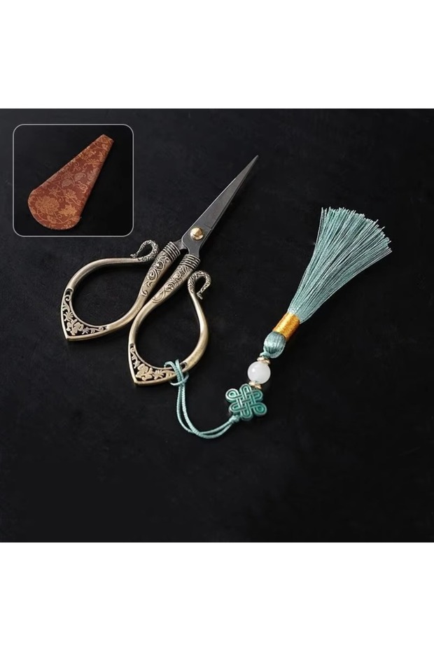 Style 4 Vintage Design Tea Scissors Set Crane Shape with Tassel Tea Ceremony Kit Rust-resistant Comf