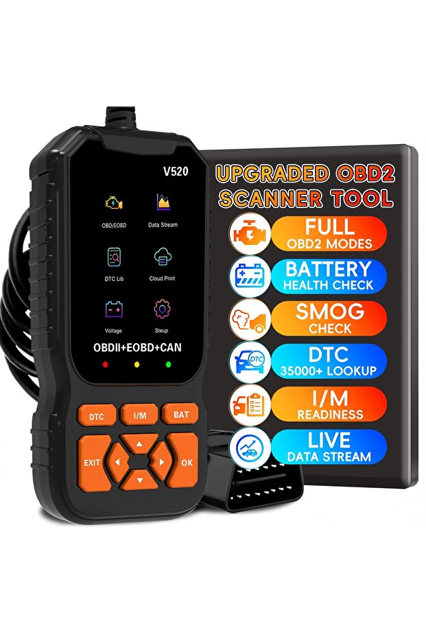 black OBD2 Reader Diagnostic Tool, OBDII EOBD Car Code Scanner Check Engine Light Fault Code ,OBD Co