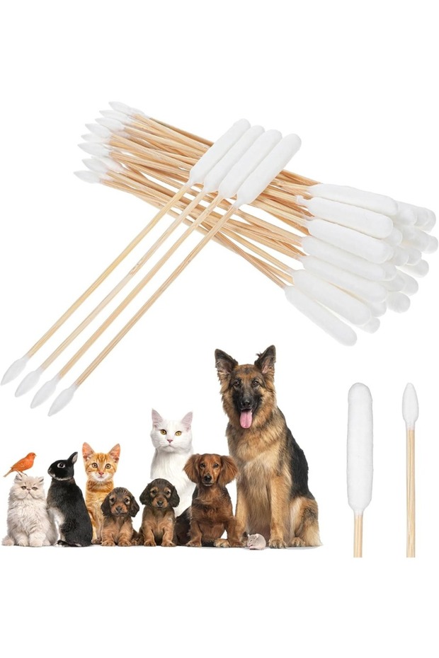 1000pcs 15cm Petjian 12/15cm Long Cotton Swabs ProfessionalCat Cotton Swabwith Bamboo Double Sided D