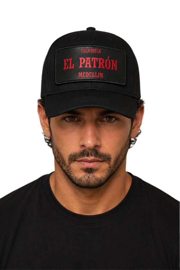 Men's Black Hat El Patron Colombia Printed Adjustable Buckle Sports Hat