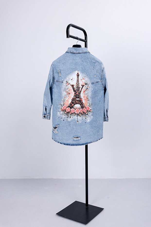 Printed Oversized Denim Jacket - 2