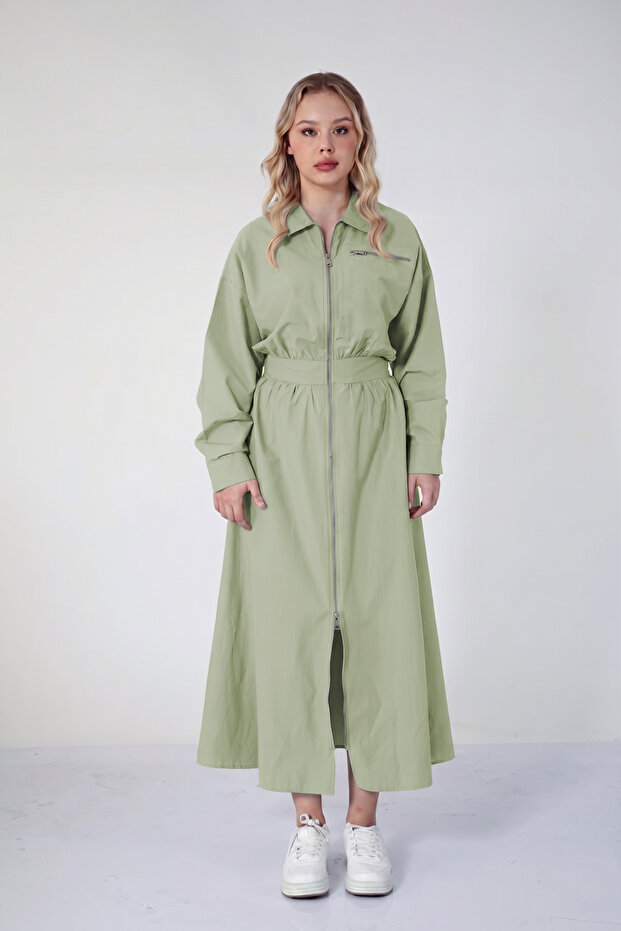 5827 - Stylish and Comfortable Poplin Full-Zip Summer Women's Dress