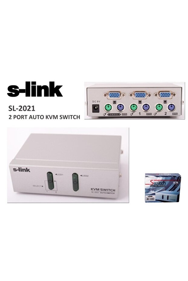 SL-2021 2pc-1mn vga+ps-2 مفتاح الكابل اليدوي Kvm
