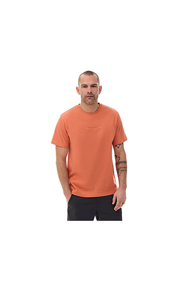 M Bar Split Graphic Ss Tee Men's Casual T-Shirt 9120180625 Orange
