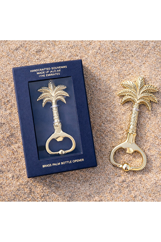 Brass Palm Bottle Opener – Handcrafted Solid Brass Sculptural Bar Tool, Decorative Palm Design Luxury Bar Accessory (11 × 4.5 cm)