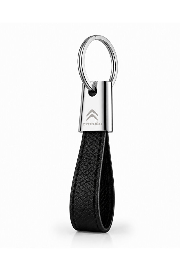 Luxury Citroen Keychain Metal Leather – Premium Stylish Design 11 X 2 cm Double-Sided Logo Car Accessory