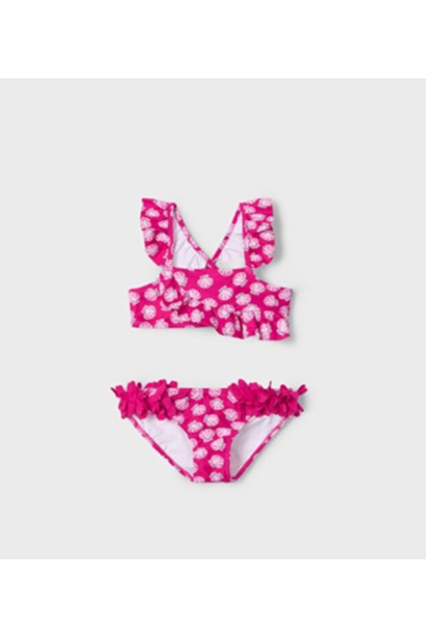 Girl's Mixed Print Cross-Back Bikini 2-10 Years Old Pink