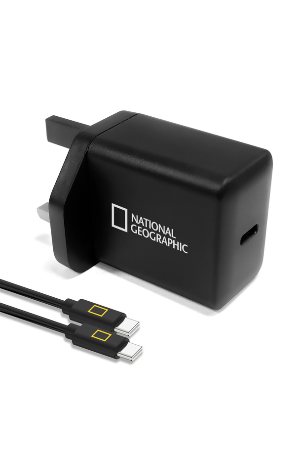 25W GaN USB-C Fast Charger with USB-C Cable, PD 3.0 & PPS Compact Wall Adapter - Black