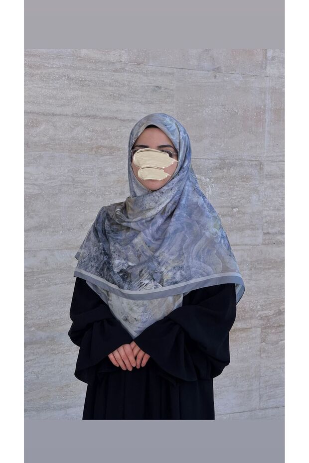 Cotton Soft Alâ Pattern Scarf-Silver - 2