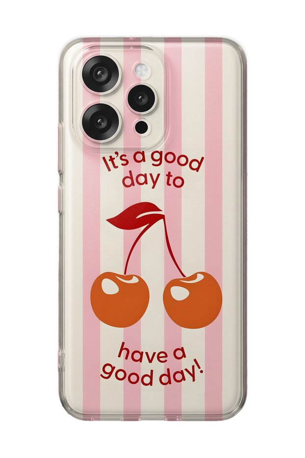 Oppo Reno 15 / 15F Compatible Cherry Pattern Transparent Phone Case