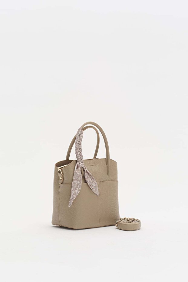 Satchel Bag with Scarf Accessory Mink