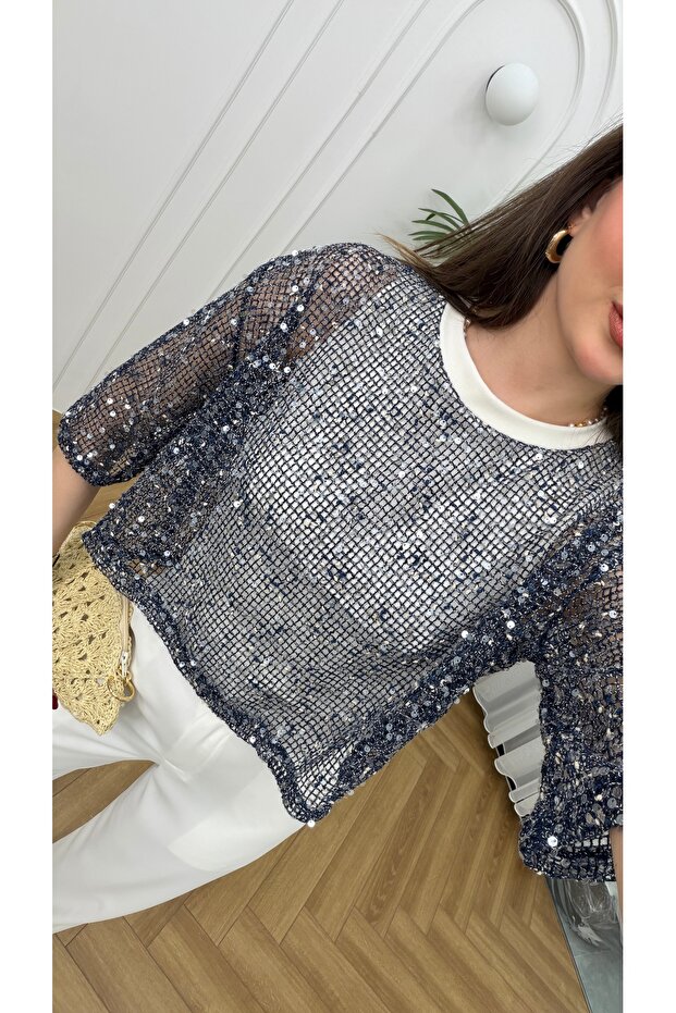 Sequin Lined Blouse - 2