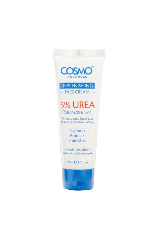 Cosmo Advanced Skin Care 5% Urea Replenish Face Cream 50ml | Formula For Hydration & Moisturizer Dry, Tight Feeling Skins