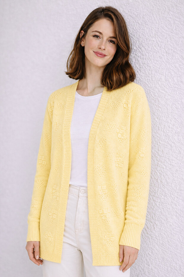 Summer Cotton Cardigan R4551 Lemon Yellow