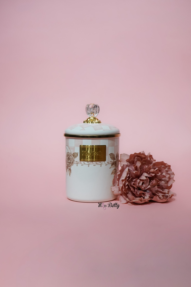 Rosadora Enamel Storage Jar 15 cm Decorative Kitchen Organizer with Lid