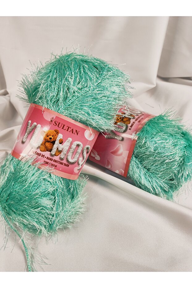 Yumoş Bearded Sea Green Hand Knitting Yarn 100Gr. (2 Pieces) - Color: 44