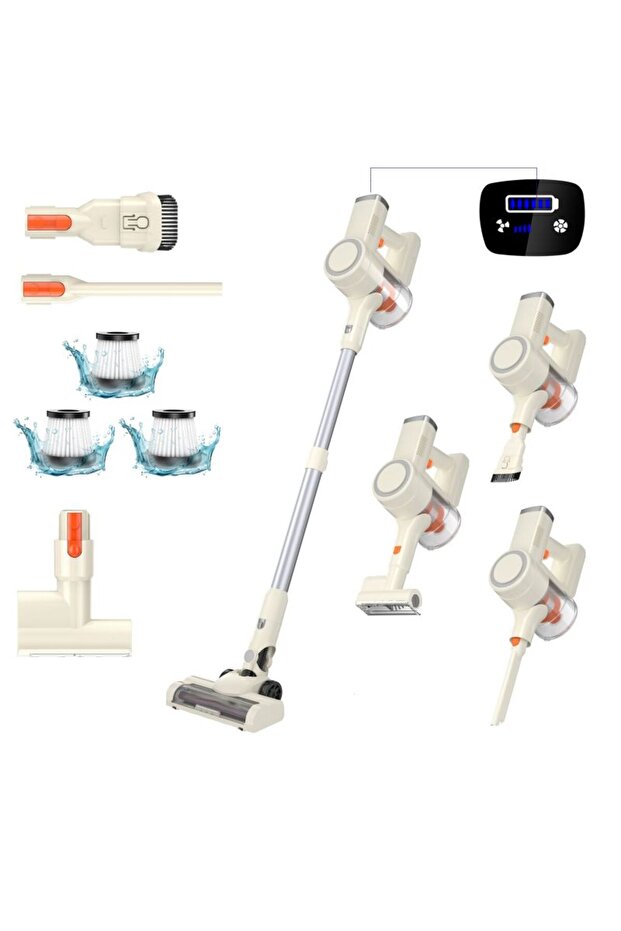 Powerful Cordless Stick Vacuum Cleaner with Strong Suction - Lightweight Handheld Vacuum for Carpet, Marble