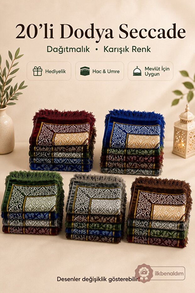 20 Pieces Dodya Prayer Mat Wholesale Gift Prayer Mat Hajj Umrah Kandil Mevlüt Organization Prayer Mat | 500g