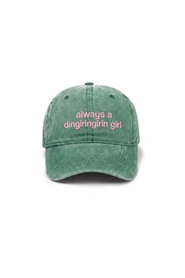 ''Always a Dingiringirin Girl'' Embroidered Washed Cap /''Always a Dingiringirin Girl'' Embroidered Washed Baseball Cap