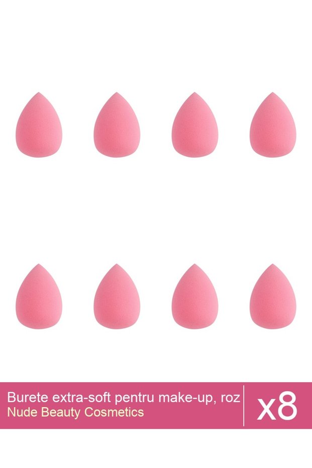 Set 8x Burete extra-soft pentru make-up, roz