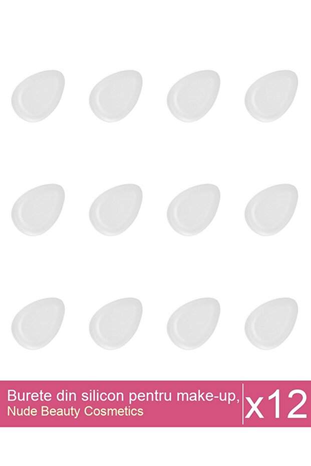 Set 12x Burete din silicon pentru make-up, transparent