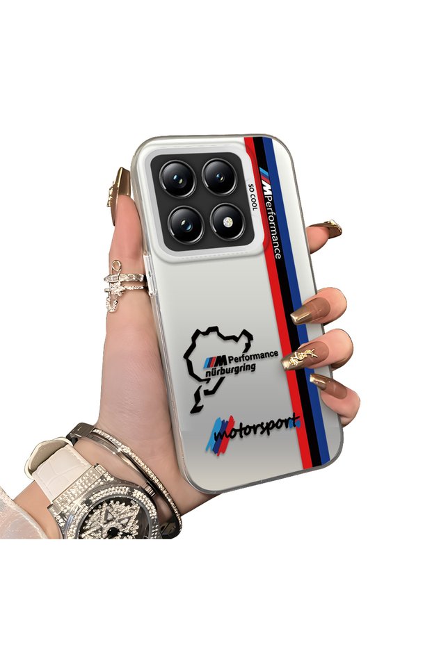 Xiaomi 14t Pro 5g Compatible Silicone Edge Hard Back Anti-Fall Phone Case Bmw Patterned