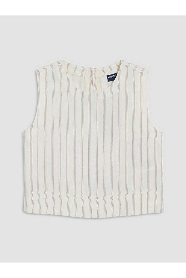 Crew Neck Striped Girls' Blouse (S6)