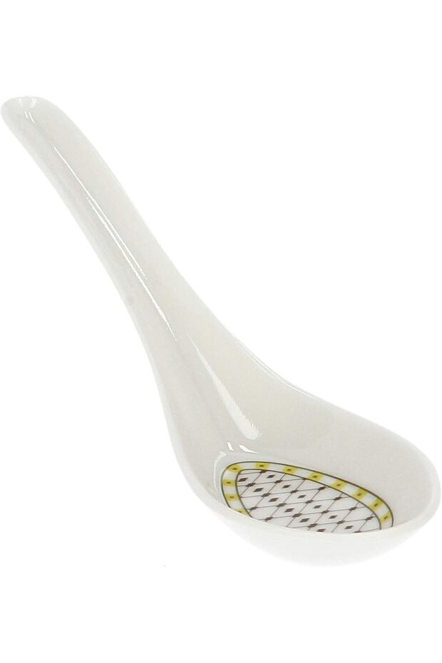 Dc1793 Melamine Soup Spoons - Serving Spoon Soft Grip Long Handle | Dinner Cutlery, Dining Utensils | Ideal For Dinner, Parties & Outings