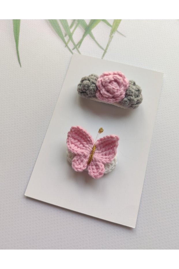 Special Non-Slip, Non-Burning 2-Piece Baby Buckle Set for Babies with Little Hair, Handmade Gift Set