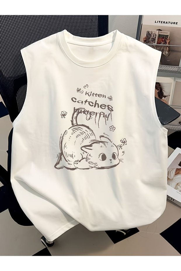 Men's oversized crew neck sleeveless t-shirt - longline