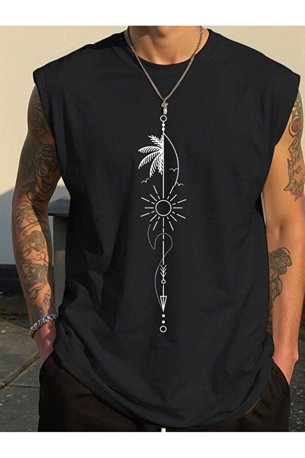 Men's oversized crew neck sleeveless t-shirt - longline