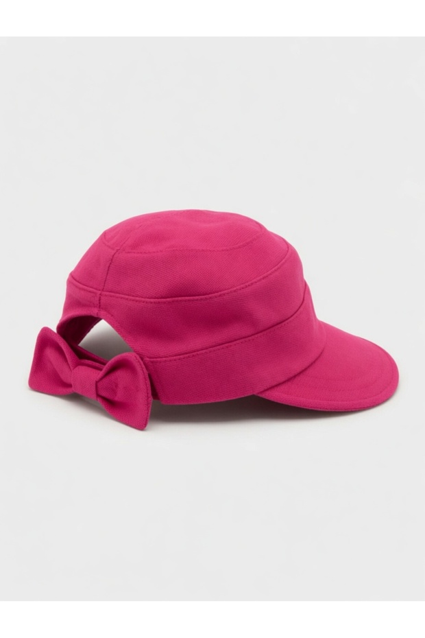 Summer Hat Women's Pink Wide Brim | Adjustable Visor Cap with Bow Detail