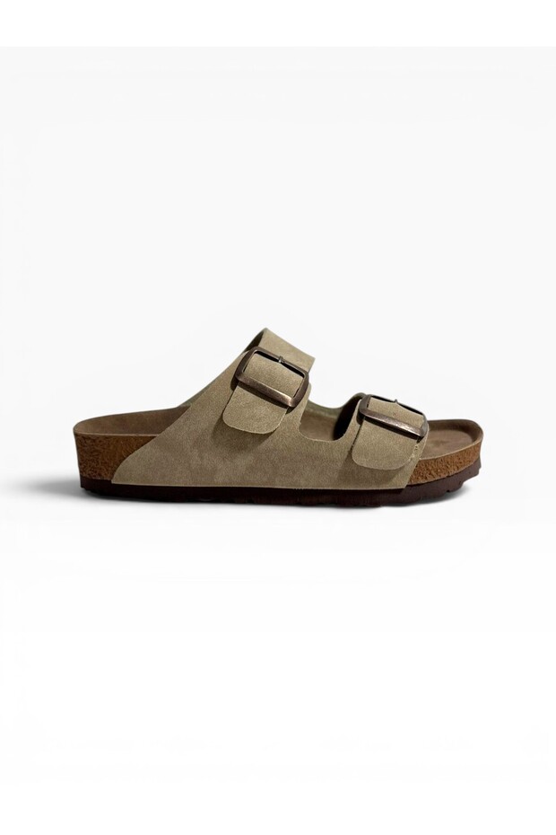 Women's Double Buckle Comfortable Anatomical Cork Sole Daily Slippers