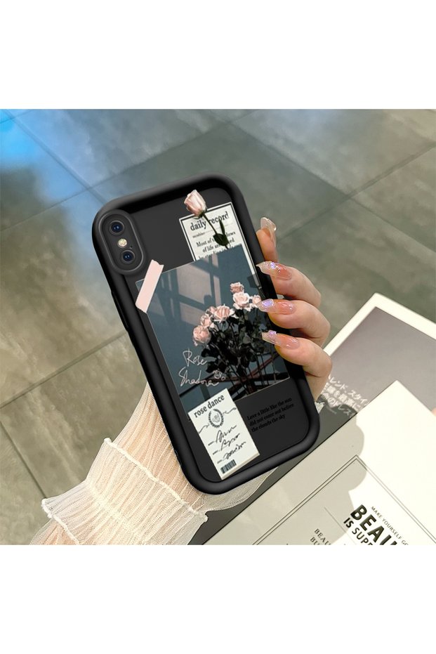 iPhone X/Xs Compatible Art Style Rose Bouquet Case, Silicone Impact Protection Cover