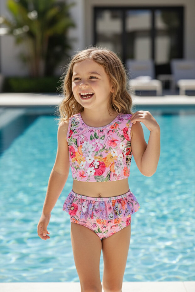 Girls' Bikini Bottom and Top Set