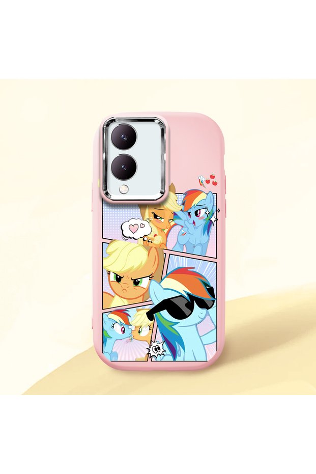 Vivo Y28 4g Compatible Shock-Absorbing Camera Protected Pink Silicone Case