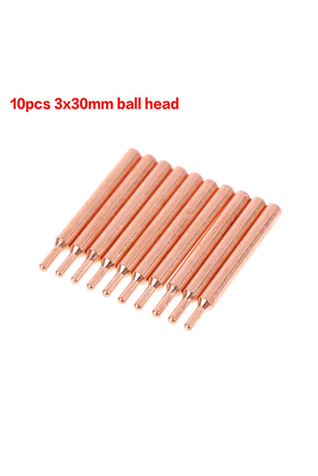 10pcs 3x30mm round 5/10Pcs 2x25/3x30mm18650 Handheld Spot Welder Tips Purple Copper Electrode Head