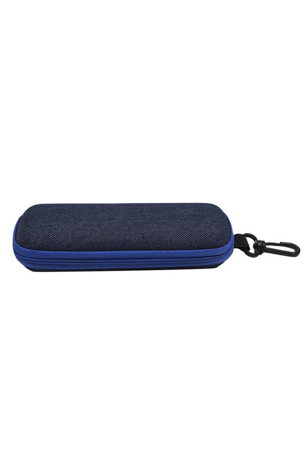 Blue Portable Glasses Box Zipper Sunglasses Protection Container Eyeglasses Case With Hook Reading G