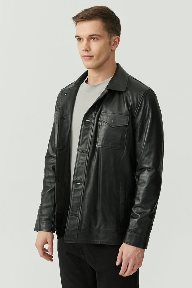 Regular Leather Coat - 2