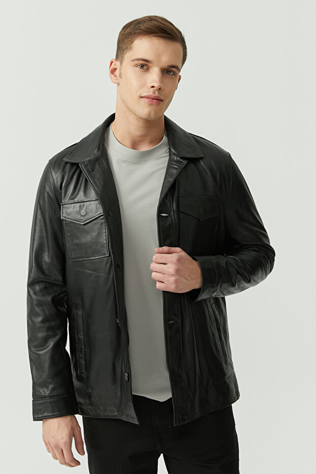 Regular Leather Coat - 1
