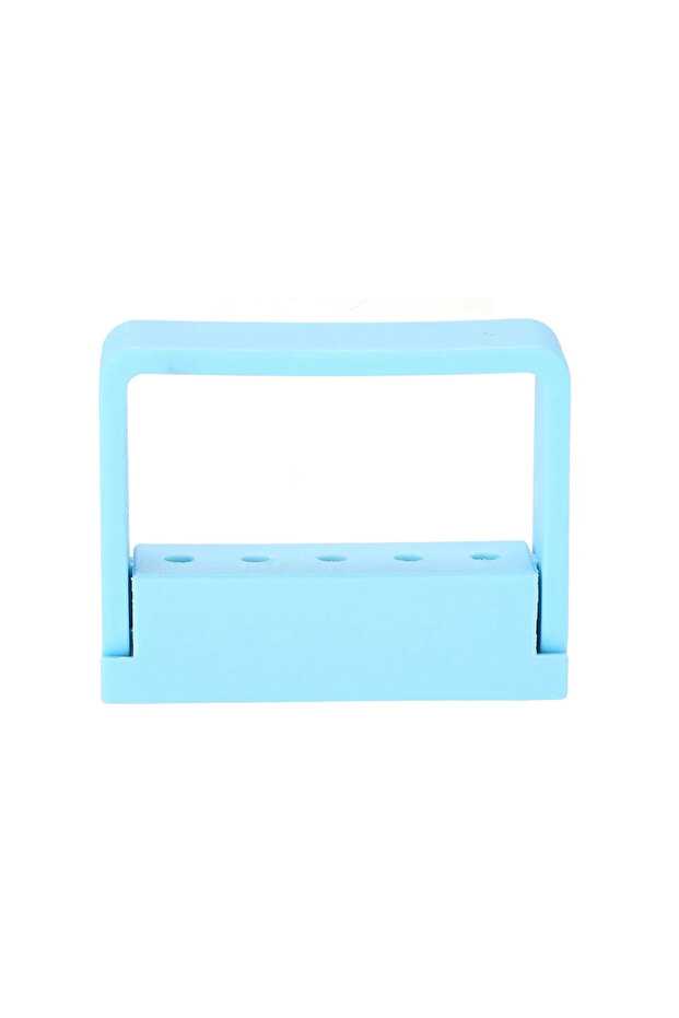 Sky Blue 1pc Dental 5-hole Bur Holder 135-degree Sterilizable Plastic Disinfection Rack Bur Holder D