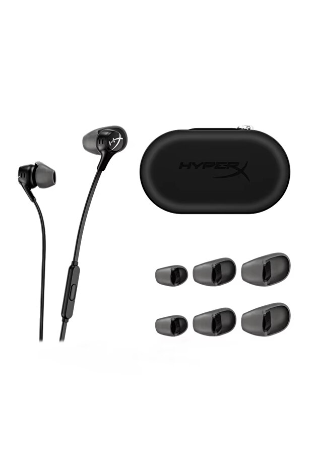 Black HyperX Cloud Earbuds II 2 Gaming Earphone With Mic Immersive Wired In-game Audio In-Ear Headph