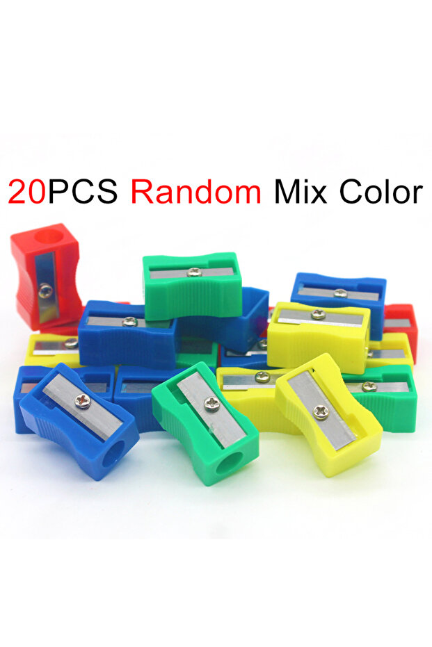 20PCS Sharpeners 5/10/20PCS Pencil Sharpener Random Mixed Color Plastic Single Hole Manual Pencil Sh