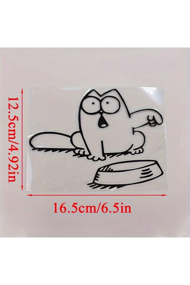 4XL black Charming and funny cartoon cat fuel tank cap stickers - waterproof and easy-to-stick vinyl