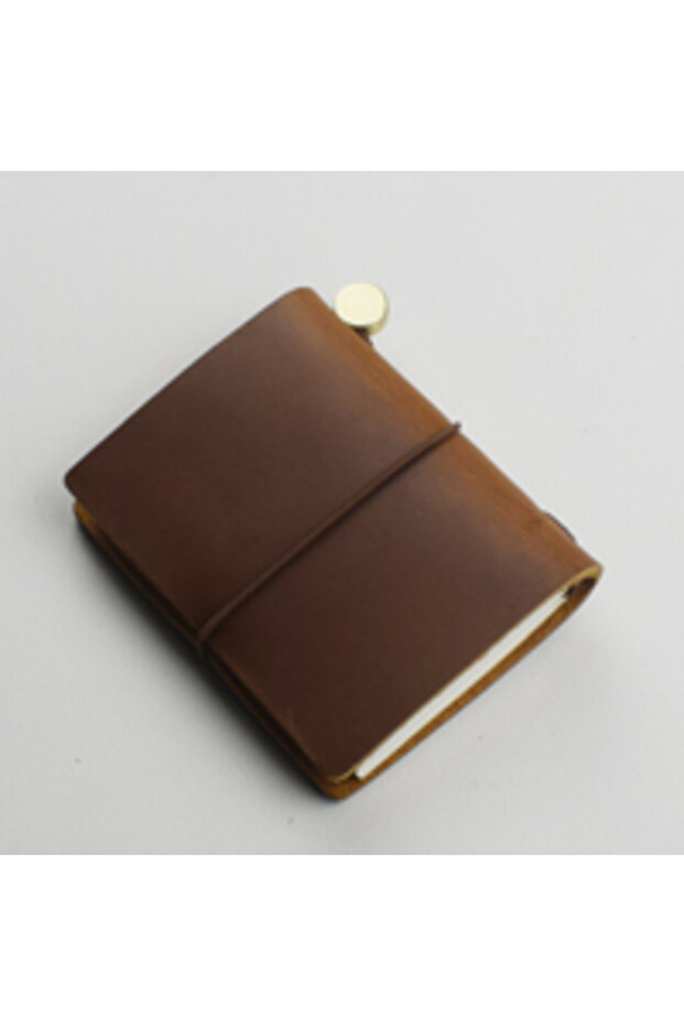 Brown 1pc Leather Pocket Notebook 60 Blank Inner Pages Note Book for Sketching, Quoting, Notes & Jou