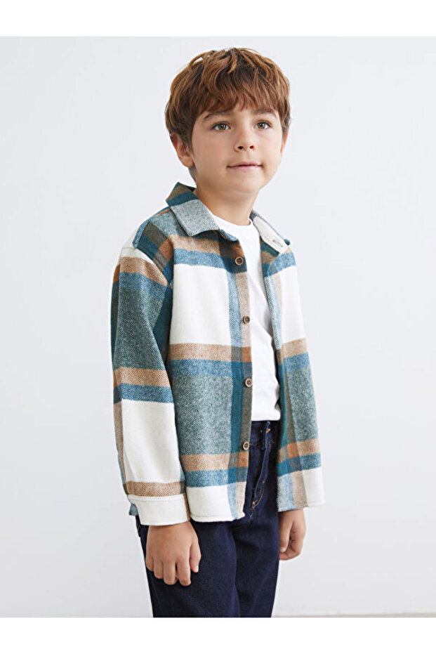 Timeless Clothing & Timeless Choices Checkered Embroidered Boys' Lumberjack Shirt