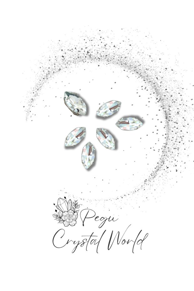 40 Pieces of Silver Cased Stone with 40 Pieces of Silver Cased Stone. Size: 7 mm X 15 mm Pegu Crystal World
