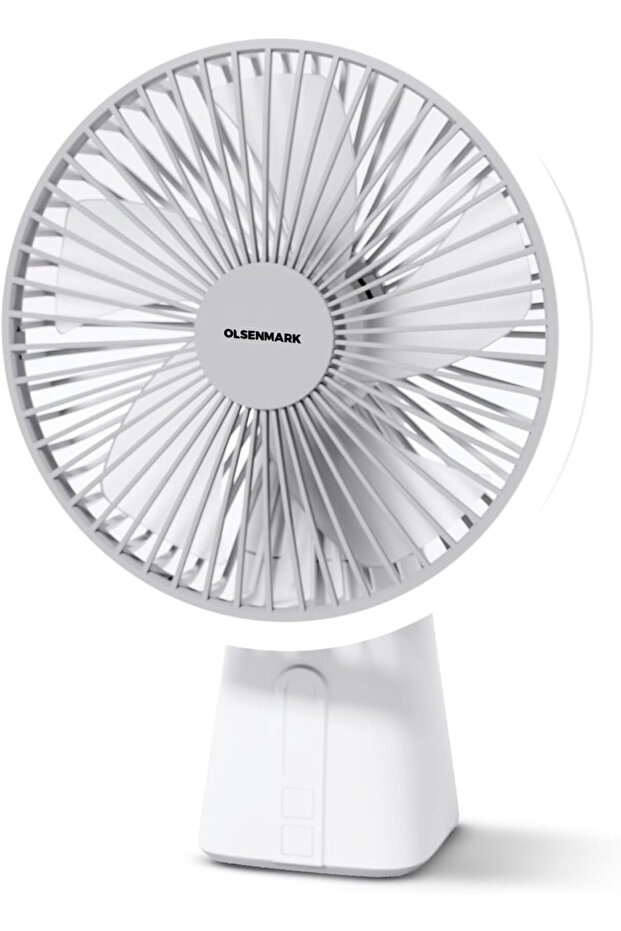 7" Rechargeable Table Fan- OMF1945 with LED Light, High Performance Fan with Working Time up to 3-7 Hours, 4-Speed Controls